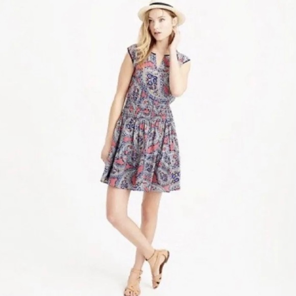 J. Crew Dresses & Skirts - J. Crew Women's Petite 00P Silk Paisley Mini Dress